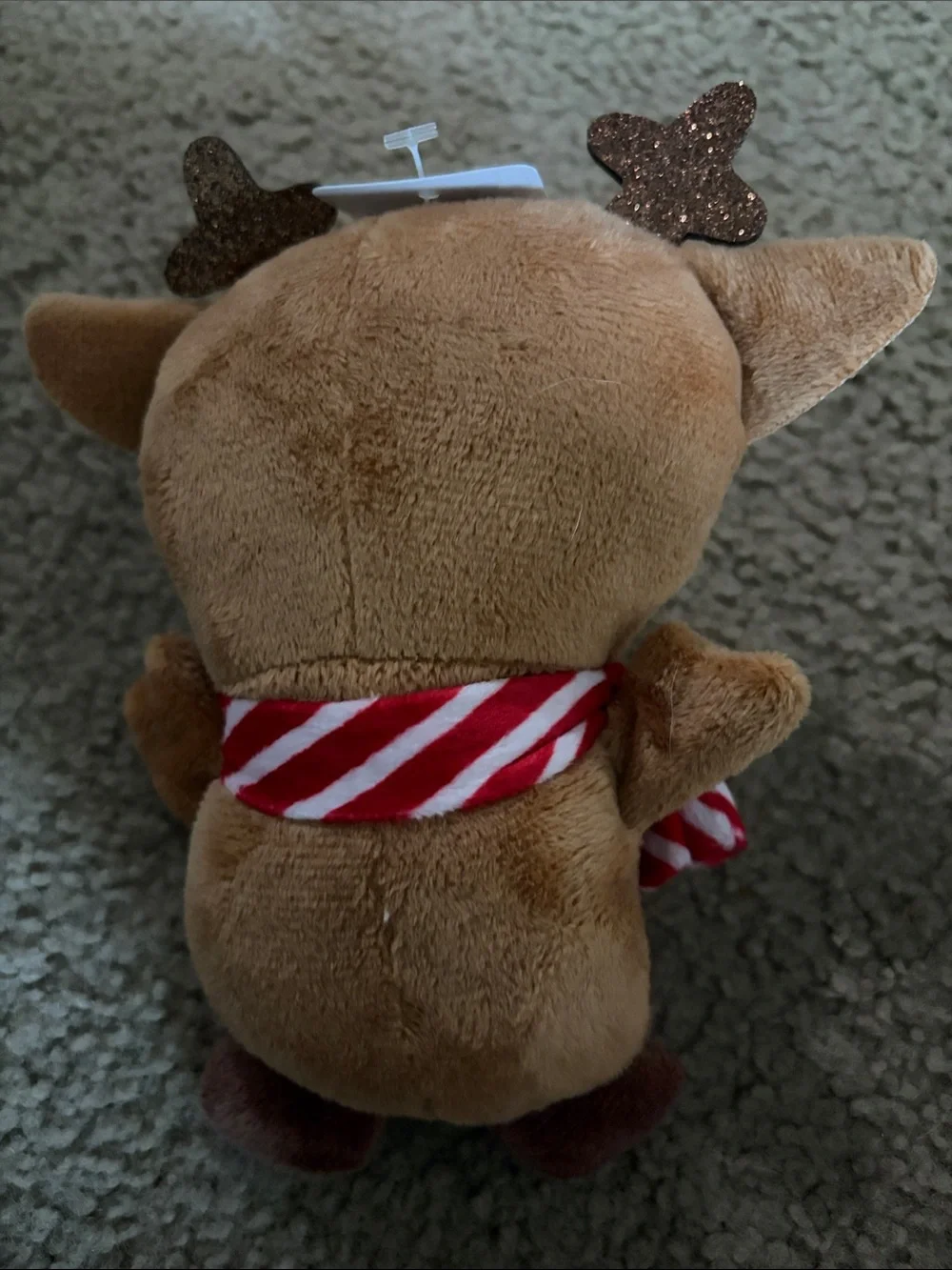 NEW Brown Plush Reindeer Toy with Red & White Scarf - Dog Toy